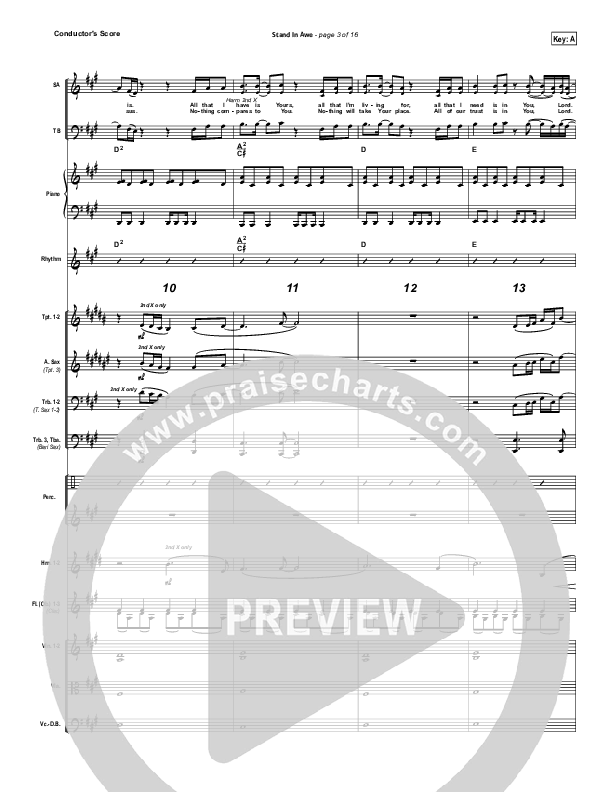 Stand In Awe Conductor's Score (Hillsong Worship)
