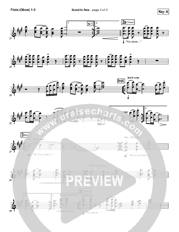 Stand In Awe Flute/Oboe 1/2/3 (Hillsong Worship)
