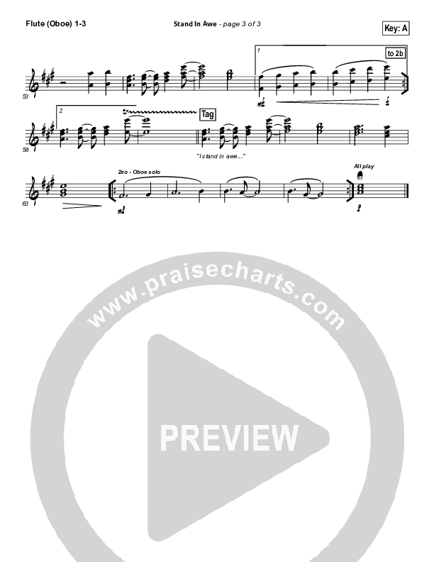 Stand In Awe Flute/Oboe 1/2/3 (Hillsong Worship)