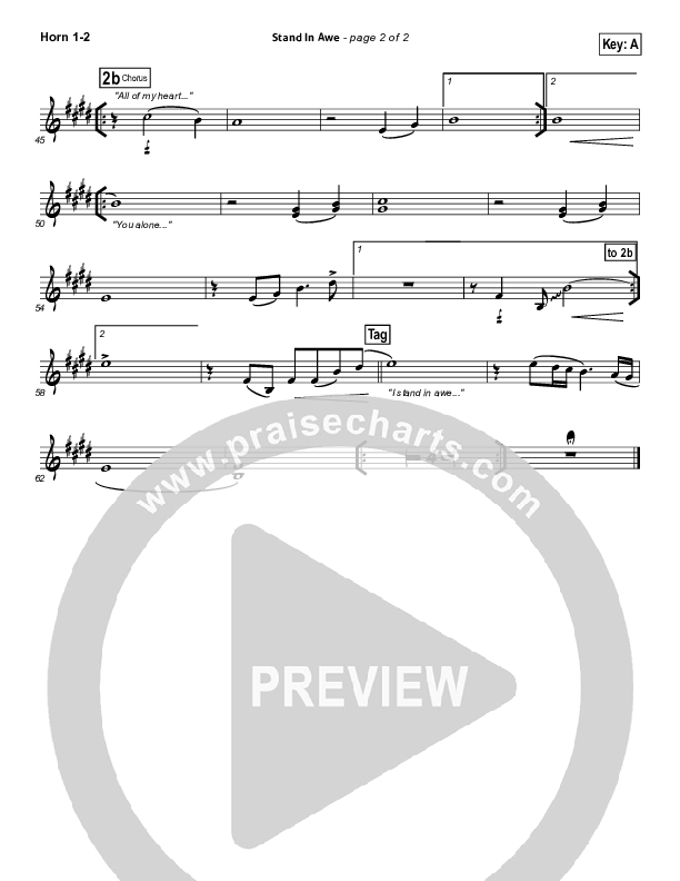 Stand In Awe French Horn 1/2 (Hillsong Worship)