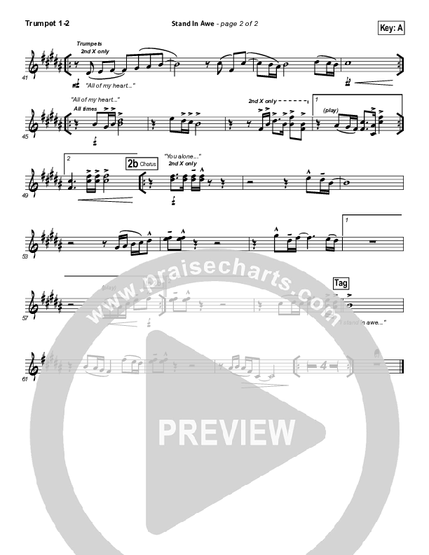 Stand In Awe Trumpet 1,2 (Hillsong Worship)