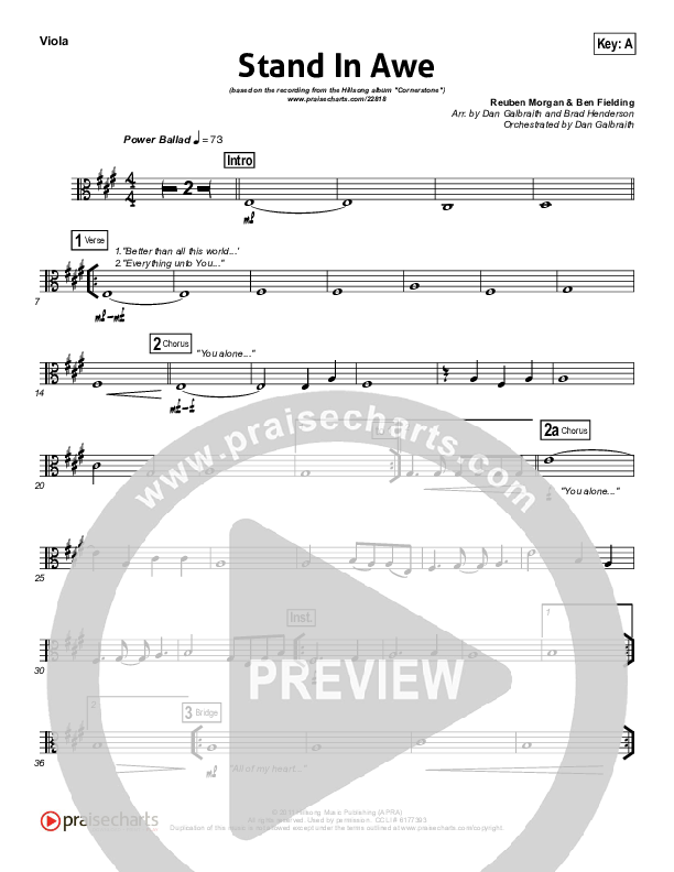 Stand In Awe Viola (Hillsong Worship)