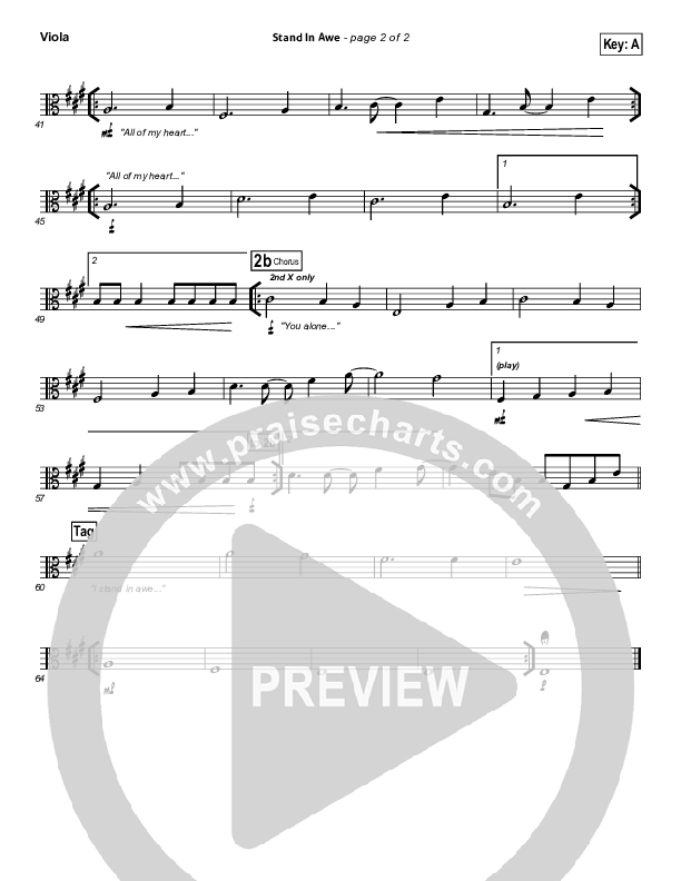 Stand In Awe Viola (Hillsong Worship)