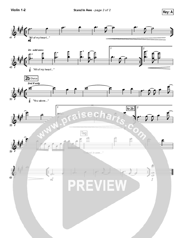 Stand In Awe Violin 1/2 (Hillsong Worship)