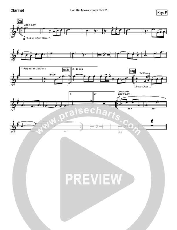 Let Us Adore Clarinet (Hillsong Worship)