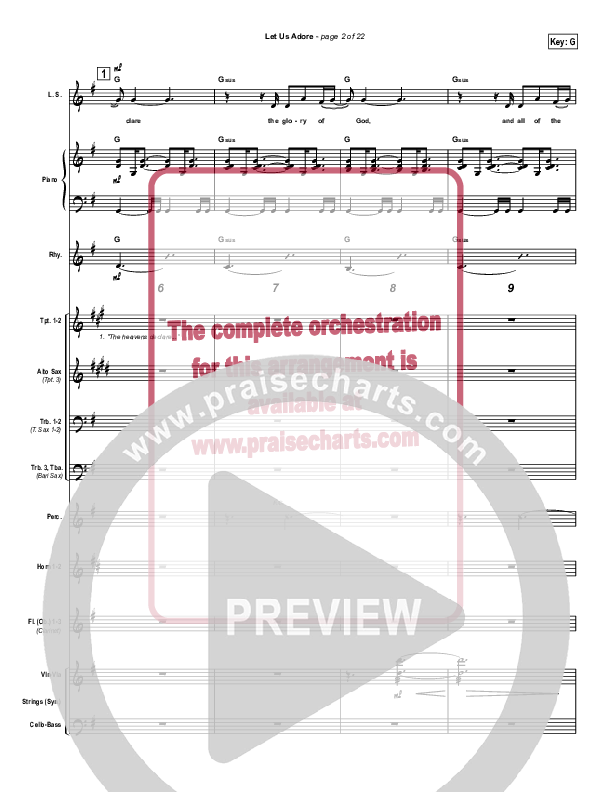 Let Us Adore Conductor's Score (Hillsong Worship)