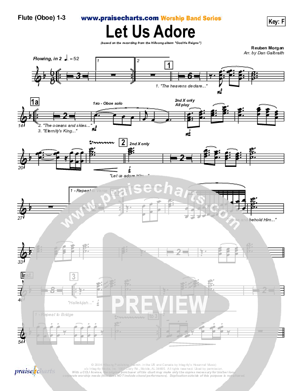 Let Us Adore Flute/Oboe 1/2/3 (Hillsong Worship)