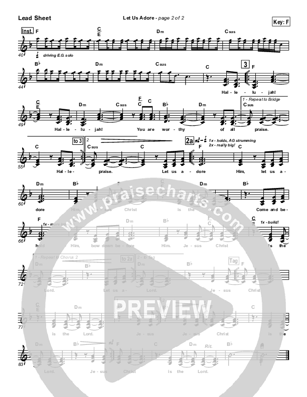 Let Us Adore Lead Sheet (SAT) (Hillsong Worship)