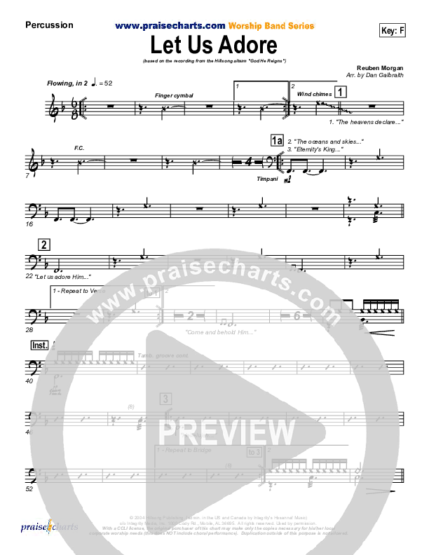 Let Us Adore Percussion (Hillsong Worship)