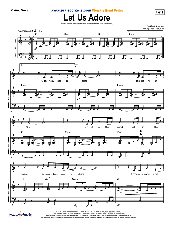 Let Us Adore Piano/Vocal (Hillsong Worship)