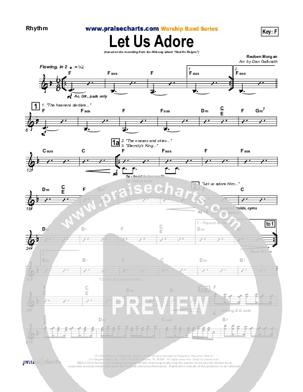 Let Us Adore Rhythm Chart (Hillsong Worship)