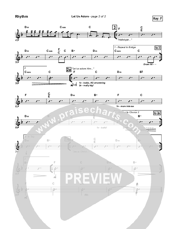 Let Us Adore Rhythm Chart (Hillsong Worship)