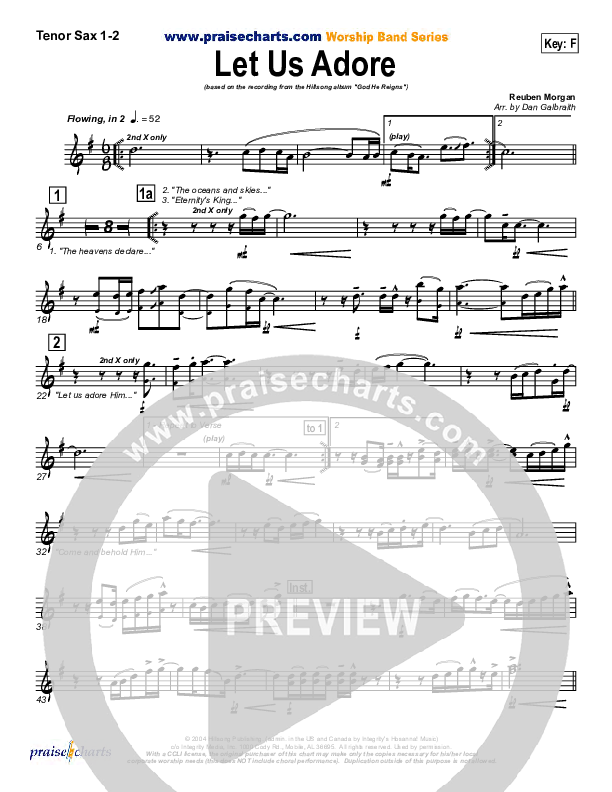 Let Us Adore Tenor Sax 1/2 (Hillsong Worship)
