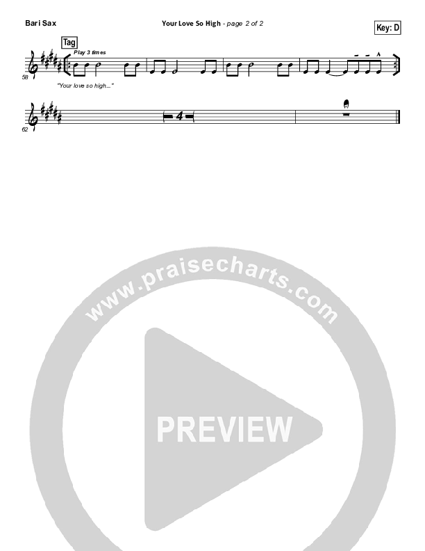 Your Love So High Bari Sax (Hillsong Worship)