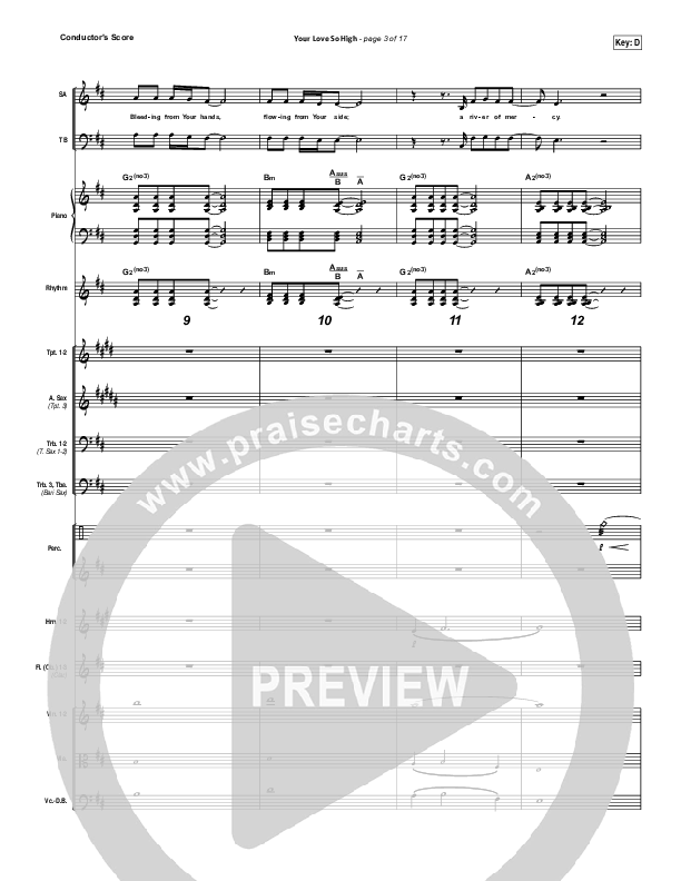 Your Love So High Conductor's Score (Hillsong Worship)