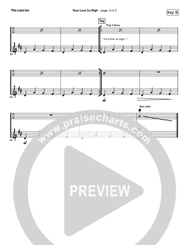 Your Love So High Percussion (Hillsong Worship)