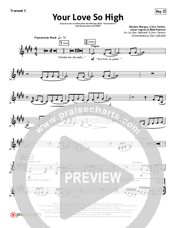 Your Love So High Trumpet 3 (Hillsong Worship)