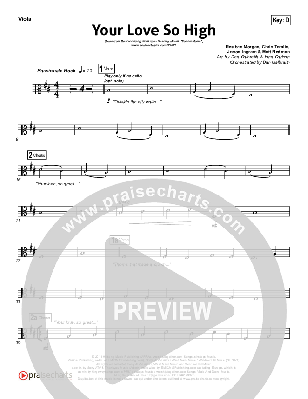 Your Love So High Viola (Hillsong Worship)