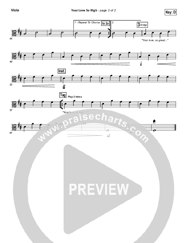 Your Love So High Viola (Hillsong Worship)