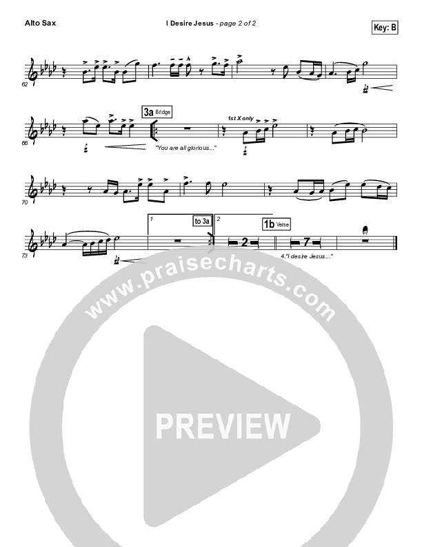 I Desire Jesus Alto Sax (Hillsong Worship)