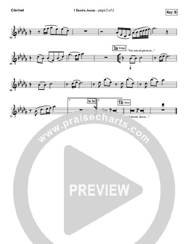I Desire Jesus Clarinet (Hillsong Worship)