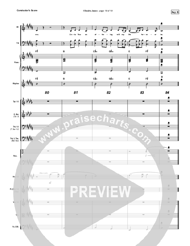 I Desire Jesus Conductor's Score (Hillsong Worship)