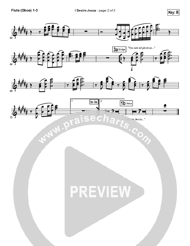 I Desire Jesus Flute/Oboe 1/2/3 (Hillsong Worship)