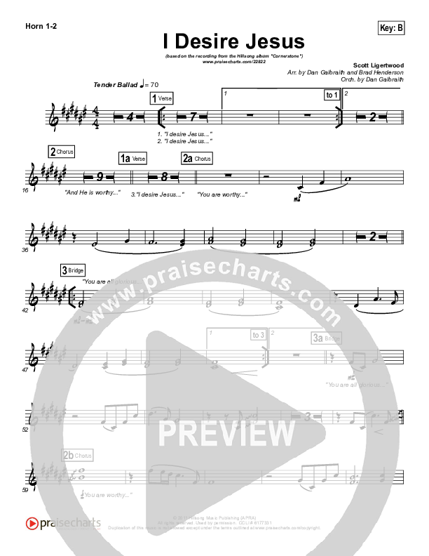 I Desire Jesus Brass Pack (Hillsong Worship)