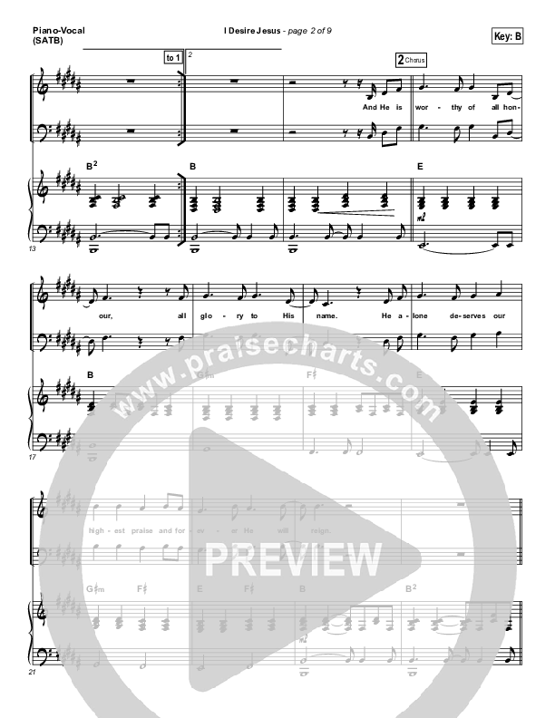 I Desire Jesus Piano/Vocal & Lead (Hillsong Worship)