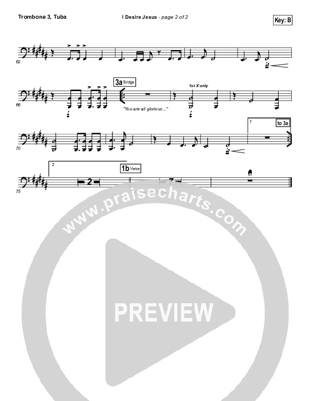 I Desire Jesus Trombone 3/Tuba (Hillsong Worship)