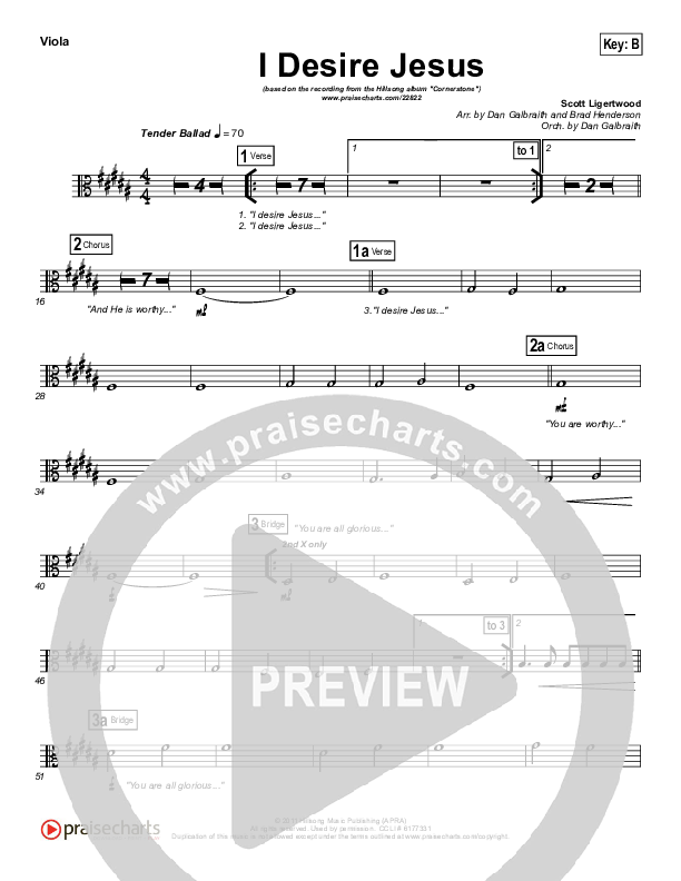 I Desire Jesus Viola (Hillsong Worship)