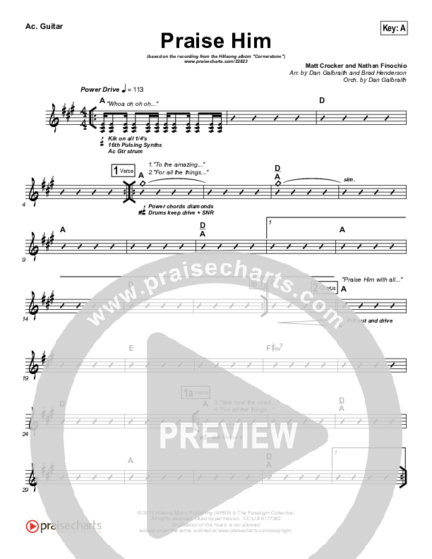 Praise Him Acoustic Guitar (Hillsong Worship)