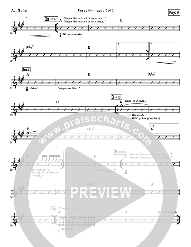 Praise Him Acoustic Guitar (Hillsong Worship)