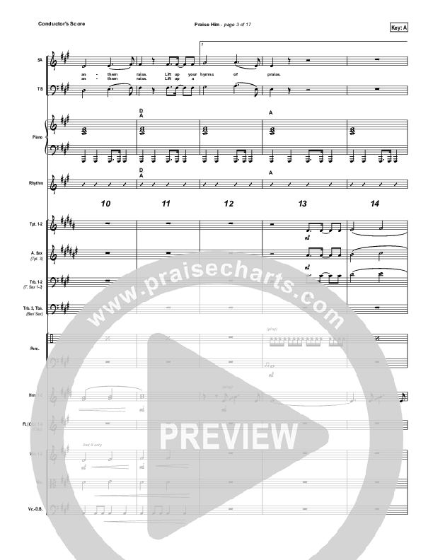 Praise Him Conductor's Score (Hillsong Worship)