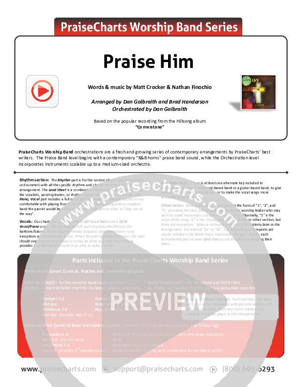 Praise Him Cover Sheet (Hillsong Worship)