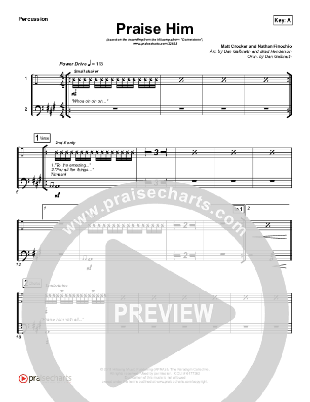 Praise Him Percussion (Hillsong Worship)