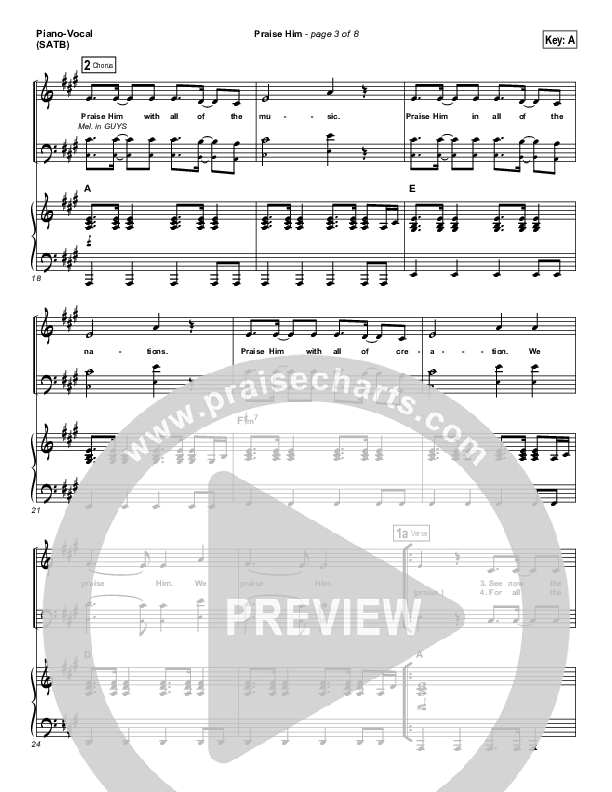 Praise Him Piano/Vocal (SATB) (Hillsong Worship)