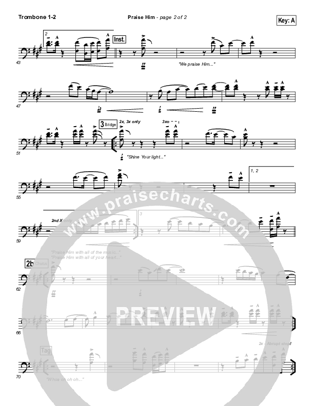 Praise Him Trombone 1/2 (Hillsong Worship)