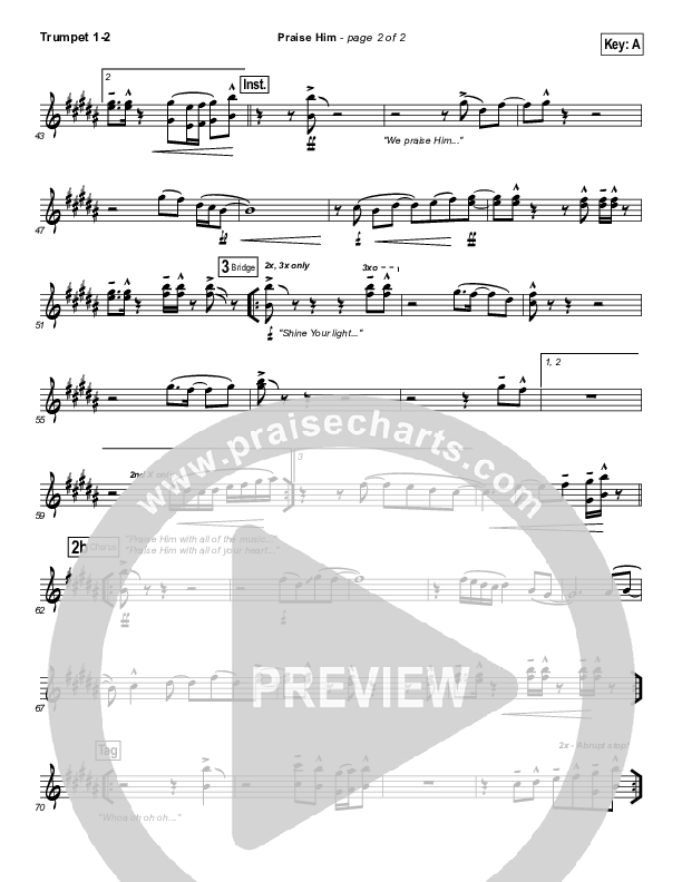 Praise Him Trumpet 1,2 (Hillsong Worship)