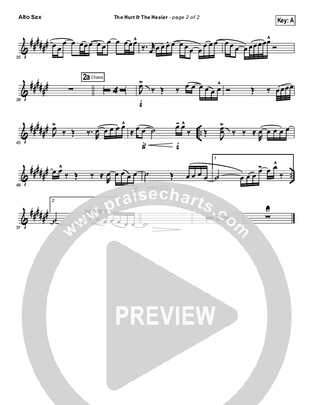 The Hurt And The Healer Alto Sax (MercyMe)