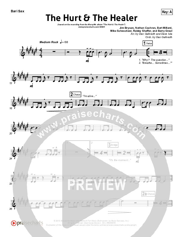 The Hurt And The Healer Bari Sax (MercyMe)