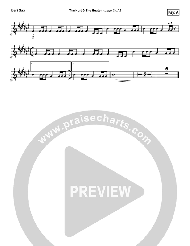 The Hurt And The Healer Bari Sax (MercyMe)