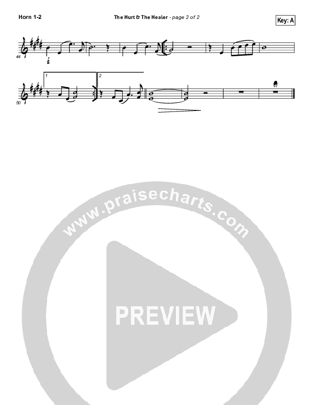 The Hurt And The Healer French Horn 1/2 (MercyMe)