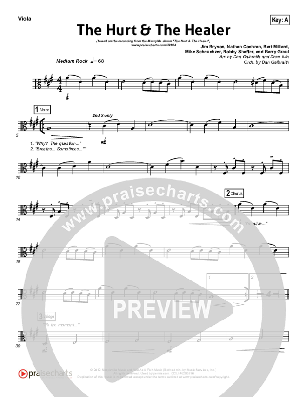 The Hurt And The Healer Viola (MercyMe)