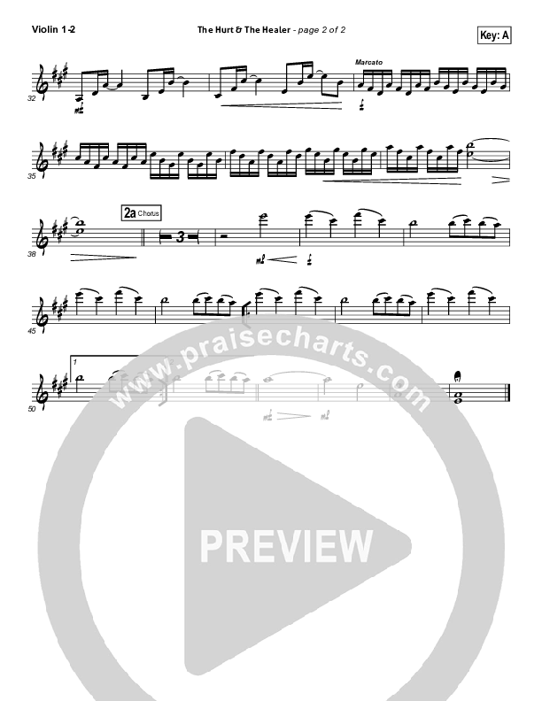 The Hurt And The Healer Violin 1/2 (MercyMe)