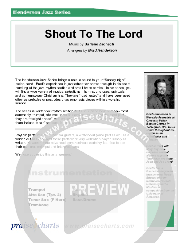 Shout To The Lord Cover Sheet (Brad Henderson)