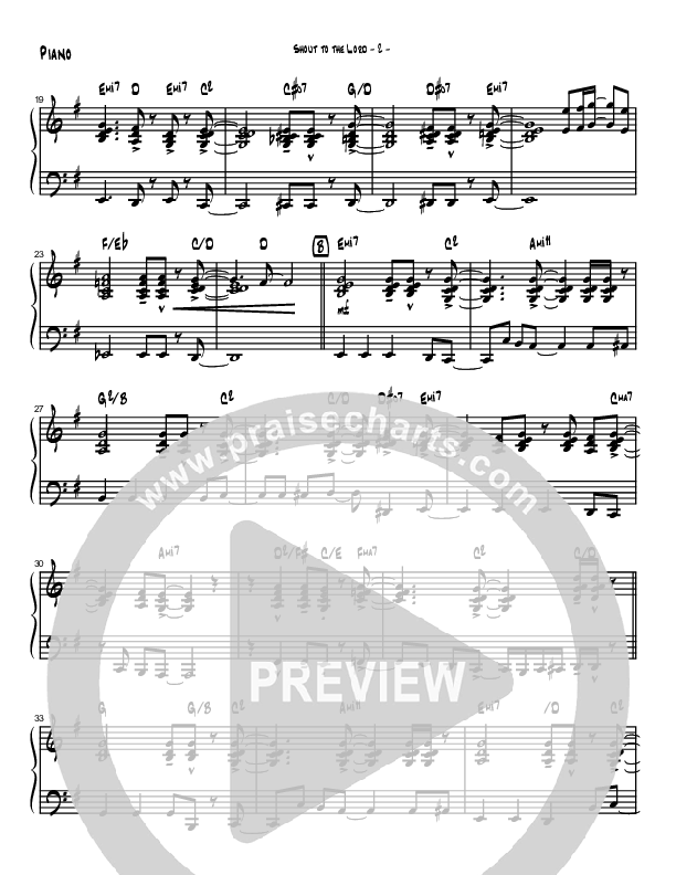 Shout To The Lord Piano Sheet (Brad Henderson)