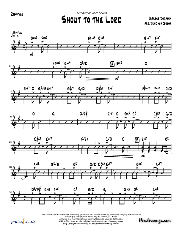 Shout To The Lord Rhythm Chart (Brad Henderson)