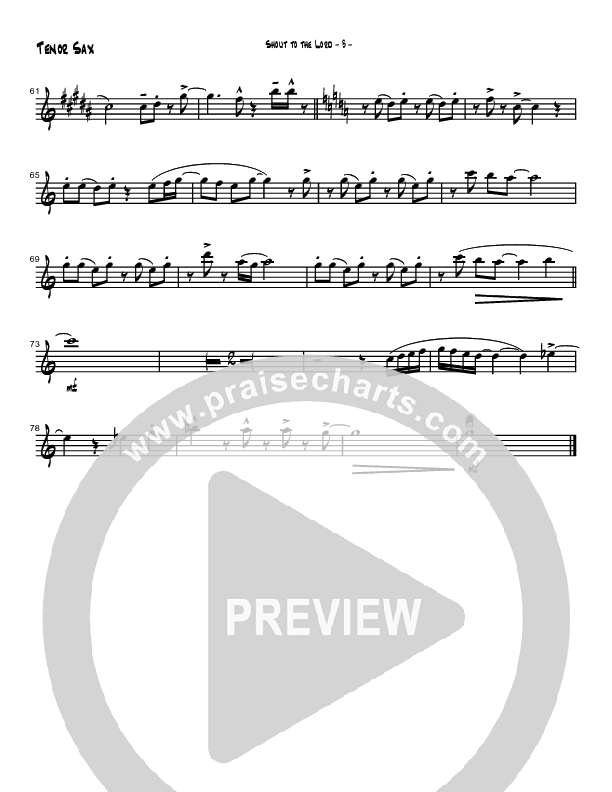Shout To The Lord Tenor Sax 2 (Brad Henderson)