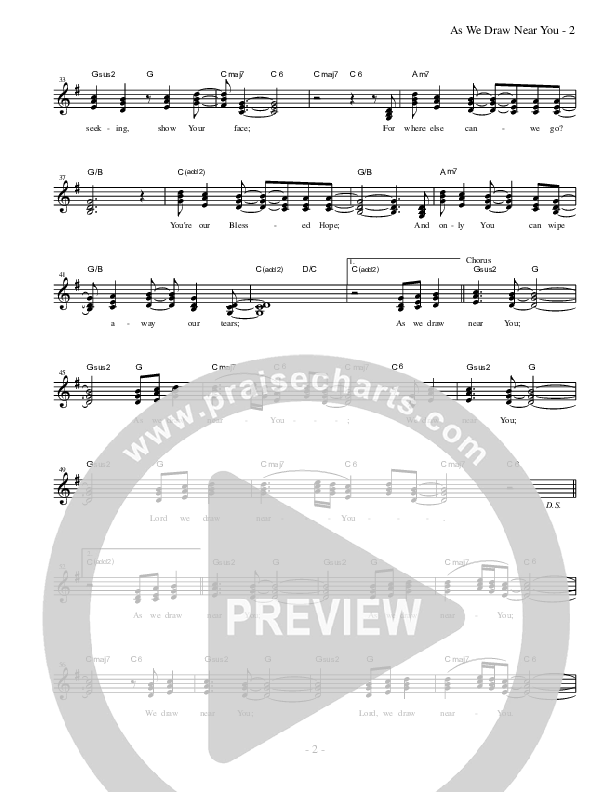 As We Draw Near You Lead Sheet (Heart Of The City)